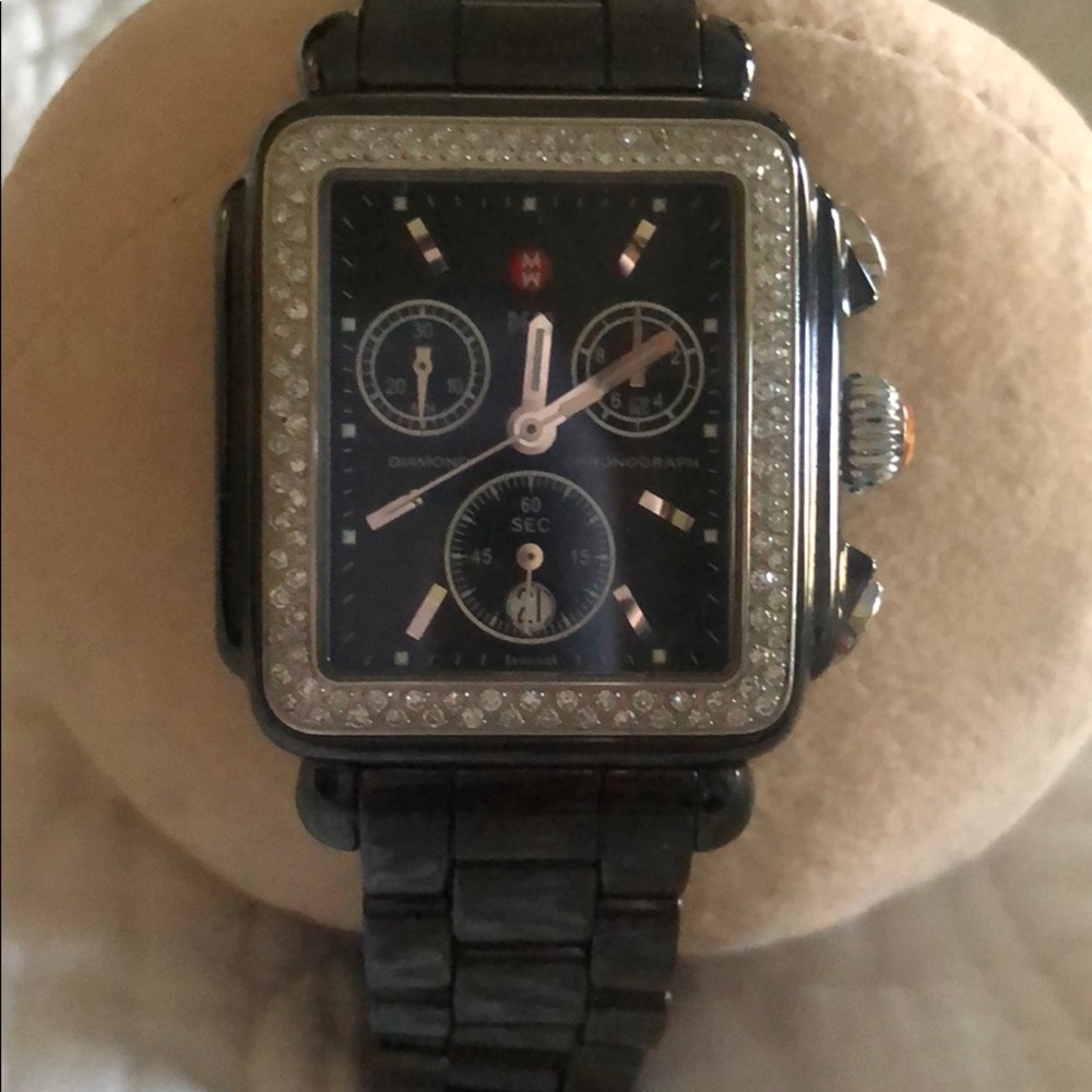 COPY - Diamond deco michelle watch black ceramic